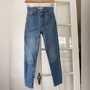 Bershka High Rise Blue Jeans